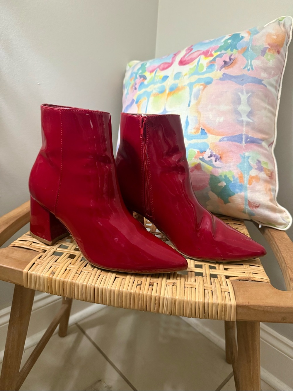 Women’s Red Patent Ankle Boots